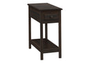 Accent End Table, 2 Tier, Storage Drawer, Transitional - Walnut by HouseOfZazla