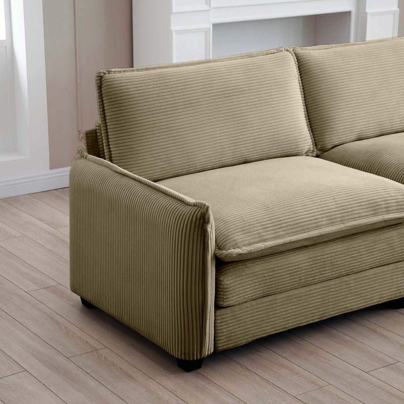 Walker Edison | Corduroy Cloud Couch with Ottoman