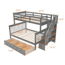 Stairway Bunk Bed With Storage And Guard Rail For Bedroom by Unique Piece Furniture