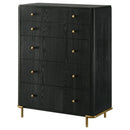 Anser - 5 Drawer Chest, Bedroom Storage Furniture - Black by HouseOfZazla