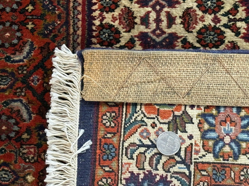 Persian Bidjar Rug 4x5, Fine 290 KPSI, Herati Pattern