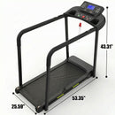 Walking Pad Treadmill With Foldable Design, Large LED Display, Stable Handrails - Black