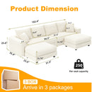 Deep Seat Convertible Sofa With Soft Pillows And Ottomans by HouseOfZazla
