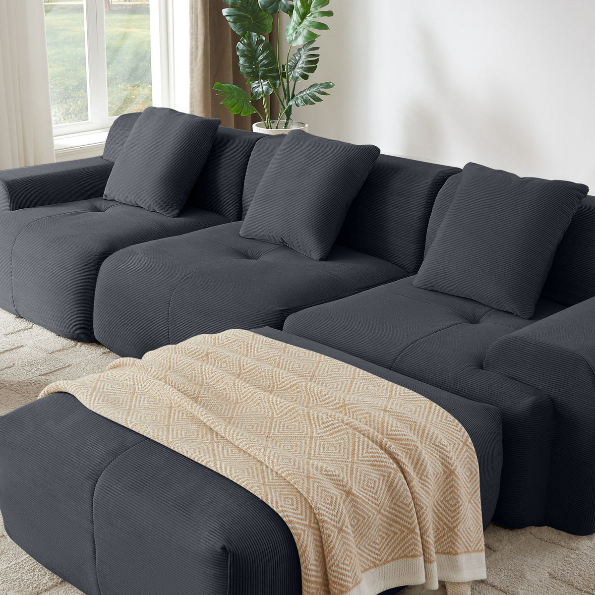 L Shaped Modular Sectional Sofa And Movable Ottoman, photo 17 of 20