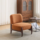 Modern Boucle Lounge Chair With Solid Wood Frame by HouseOfZazla