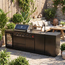 4-Burner Deluxe Stainless Steel Propane Gas Outdoor Kitchen Barbecue Island Grill by HouseOfZazla