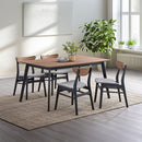 Rebi - Side Chair (Set of 2) - Gray Linen, Walnut & Black