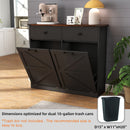 Double Tilt Out Trash Cabinet With Hideaway Drawer And Barn Door Style by HouseOfZazla