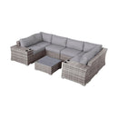 4 Person Patio Seating Set With Cushions, All Weather - Gray by Unique Piece Furniture