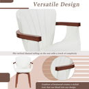 Mid Century Modern Bentwood Swivel Dining Chairs (Set of 2) - White / Walnut by HouseOfZazla