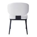 7 Pieces Contemporary Dining Set with Faux Leather Chairs and Metal Legs , Black+White+Natural Wood Finish