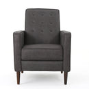 Macedonia - Mid Century Modern Button Tufted Fabric Recliner - Slate
