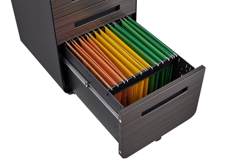 3 Drawer Mobile File Cabinet Under Desk Office,Simple Style Versatile Storage Cabinet for Legal/Letter/A4 Files, 5 Wheel Design Anti-Tilting Cold Rolled Steel Waterproof Moisture-Proof Black