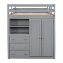 Loft Bed With Built In Wardrobe, Shelves And Drawers by HouseOfZazla