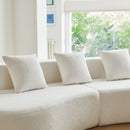 Curved Boneless Couch, Half Moon Sofa, 5 Seat Couch With High Density Foam Filled For Living Room - White by Unique Piece Furniture