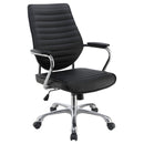Height Adjustable Swivel Office Chair With Padded Seat And Armrests - Black by HouseOfZazla