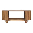 Solid Wood Soba Ball Coffee Table, Open Storage