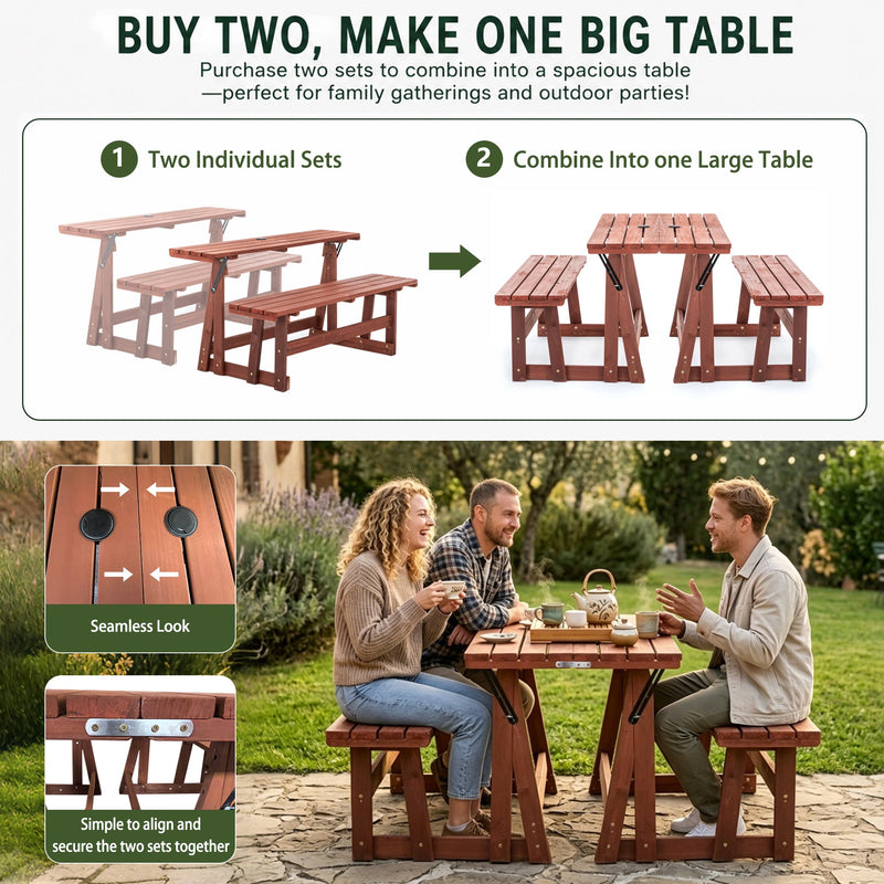 2-in-1 Convertible Bench Picnic Table, photo 7 of 10
