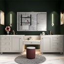 Rectangular Wall-Mounted Beveled Bathroom Mirror, Square Angle Metal Frame Wall Mounted Bathroom Mirrors For Wall (Horizontal & Vertical) - Glossy White by Unique Piece Furniture