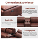 6 Piece Modular Sectional Sofa With 2 Cup Holders, Adjustable Recliners - Dark Brown by HouseOfZazla