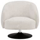 Dave Upholstered Barrel Back Swivel Club Chair Beige