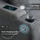 Convertible L Shaped Sectional Corner Couch With Armrest Storage Cup Holders USB Charger, Irregular Corner Oversized Comfy Modular Sofa by Unique Piece Furniture