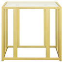 Adri Rectangular Glass Top Side End Table Matte Brass