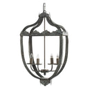 4 Light Metal Chandelier, Hanging Light Fixture With Adjustable Chain For Kitchen, Bulb Not Included - Gray by HouseOfZazla