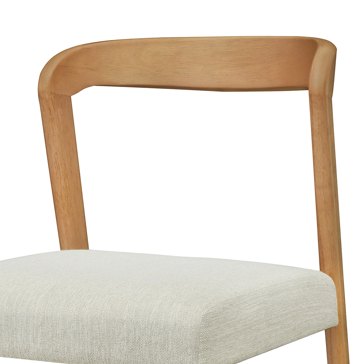 Solid Rubber Wood Dining Chairs (Natural Oak + Beige) Set of 2, photo 10 of 10