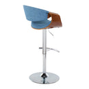 Curvo - Mid Century Modern Adjustable Barstool With Swivel With Rounded T Footrest (Set of 2) by HouseOfZazla