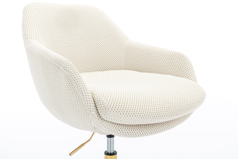 Walker Edison | Mesh Fabric Home Office 360°Swivel Chair with Gold Metal Base