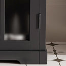 Modern Bathroom Vanity With Ceramic Sink, Tempered Blurred Glass Doors by HouseOfZazla