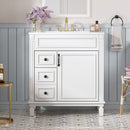 Bathroom Vanity With Sink, Cabinet With 2 Drawers And Adjustable Shelf by Unique Piece Furniture