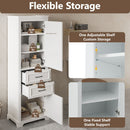 Freestanding Bathroom Vanity Tall With Damping Hinge Doors, Adjustable Shelves - White by HouseOfZazla