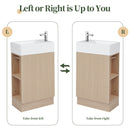 18.6" Bathroom Vanity with Sink, Bathroom Vanity Cabinet with Two-tier Shelf, Left or Right Orientation, Natural