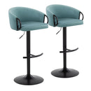 Claire - Contemporary Adjustable Barstool With Swivel With Rounded T Footrest (Set of 2) by HouseOfZazla