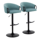 Claire - Contemporary Adjustable Barstool With Swivel With Rounded T Footrest (Set of 2) by HouseOfZazla