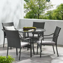 Outdoor Rattan Dining Set with 4 Dining Chairs