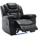 Home Theater Seating Manual Recliner Chair, Led Light Strip For Living Room - Black by HouseOfZazla