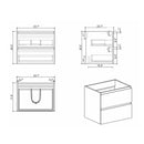 Alice 24" Gray Bathroom Vanity with Sink, Large Storage Wall Mounted Floating Bathroom Vanity for Modern Bathroom, One-Piece Black Sink Basin without Drain and Faucet