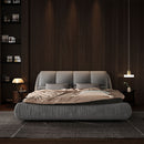 Luxury Upholstered Platform Bed With Oversized Padded Backrest And Solid Wood Frame by HouseOfZazla