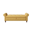 63" Bed Bench Yellow Fabric