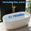 51" Oval Freestanding Soaking Tub - Matte White Resin Stone