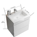 Alice - Bathroom Vanity With Large Storage, Sink Wall Mounted Floating Bathroom Vanity For Modern Bathroom, One-Piece Sink Basin Without Drain And Faucet by HouseOfZazla