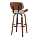 Lombardi - Mid-Century Modern Fixed Height Barstool With Swivel With Round Footrest (Set of 2) by HouseOfZazla