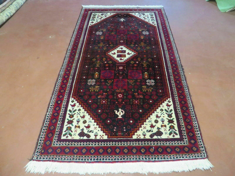 4' X 7' Vintage Handmade Indian Jaipur Rug Bird Carpet