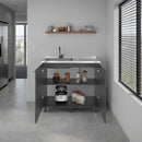 Alatna Freestanding Utility Base Cabinet with Stainless Steel Countertop by HouseOfZazla