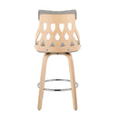 York - Mid-Century Modern Counter Stool - Natural / Light Gray by HouseOfZazla
