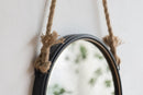 Handsome Cleveland Mirror With Rope Strap Contemporary Design Circle Mirror With Round Metal Frame For Wall Decor by Unique Piece Furniture