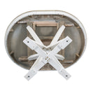 5-Piece Retro Functional Dining Table Set Extendable Round Table and 4 Upholstered Chairs for Dining Room and Living Room (Brown+Antique White)